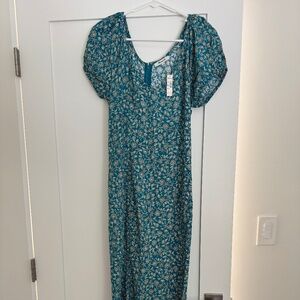 Madewell Cap-Sleeve Midi Dress in Floral